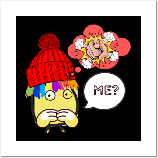 RAINBOW HAIR CARTOON BOY YOU CAN DO IT FUNNY Posters and Art